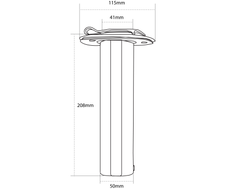 Stainless Steel 90° Rod Holder (With PVC Cap and Flange Washer)